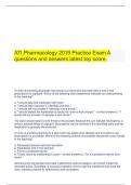  ATI Pharmacology 2019 Practice Exam A questions and answers latest top score.