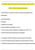 ServSafe Alcohol Practice Exam Questions and Answers (2023 / 2024) (Verified Answers)