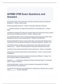 AIPMM CPM Exam Questions and Answers Graded A