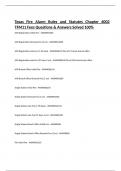 Texas Fire Alarm Rules and Statutes Chapter 6002 TFM11 Fees Questions & Answers Solved 100%
