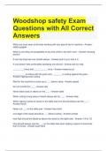 Woodshop safety Exam Questions with All Correct Answers 