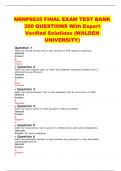 NRNP6635 FINAL EXAM TEST BANK 300 QUESTIONS With Expert  Verified Solutions (WALDEN  UNIVERSITY)
