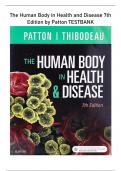 The Human Body in Health and Disease 7th Edition by Patton Test Bank | Q&A (Scored A+) | Latest 2023