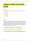 Walden NURS 6660 FINAL EXAM