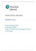 Edexcel A level Biology Paper 2 Mark Scheme June 2023