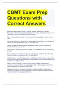 Bundle For CBMT Exam Questions with Correct Answers