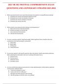 2021 NR 302 /304 FINAL COMPREHENSIVE EXAM QUESTIONS AND ANSWER KEY UPDATED 2023-2024