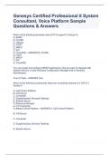 Genesys Certified Professional 8 System Consultant, Voice Platform Sample Questions & Answers