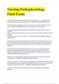 Nursing Pathophysiology Final Exam Questions & Answers 2023/2024 FULL SOLUTION