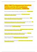 WGU C963 Pre-Assessment American Politics and the US Constitution, Questions and answers, VERIFIED