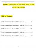 ATI RN Fundamentals Proctored 2019 Exams (5 Sets of Exams) Questions and Answers (Verified by Expert)