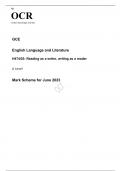 OCR A Level English Language and Literature (EMC) H474/03 JUNE 2023 MARK SCHEME: Reading as a writer, writing as a reader