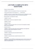 LECTURE 5 COMPLETE WITH QUESTIONS Analysis of Variance (ANOVA) ANSWER = allows for the comparison of three or more sample means T-test procedures allow for the comparison of ____ sample means ANSWER = only two (if a research design involves the use of an 