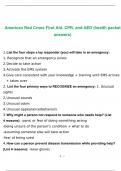 American Red Cross First Aid, CPR, and AED (health packet answers);Updated 2022 with complete solution