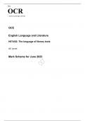 OCR AS Level English Language and Literature (EMC) H074/02 JUNE 2023 MARK SCHEME: The language of literary texts