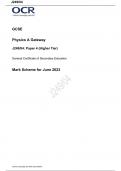 OCR GCSE Physics A Gateway Paper 4 Higher Tier( J249/04)Mark Scheme for June 2023