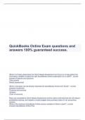  QuickBooks Online Exam questions and answers 100% guaranteed success.