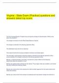 Virginia - State Exam (Practice) questions and answers latest top score