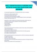 ANCC GERONTOLOGICAL NURSING WELL DETAILED EXAM 2023 QUESTIONS AND ANSWERS GRADED A+