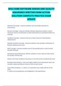 WGU D480 SOFTWARE DESIGN AND QUALITY ASSURANCE WRITTEN EXAM ACTUAL SOLUTION COMPLETE PRACTICE EXAM UPDATE  