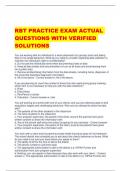 RBT PRACTICE EXAM ACTUAL  QUESTIONS WITH VERIFIED  SOLUTIONS