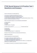 FTCE Social Science 6-12 Practice Test 1 Questions and Answers.