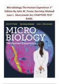 Microbiology The Human Experience 1st Edition By John W. Foster Zarrintaj Aliabadi Joan L. Slonczewski TEST BANK - (Graded A+) Questions & Answers 2023 Version