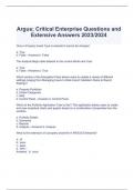 Argus; Critical Enterprise Questions and Extensive Answers 2023/2024