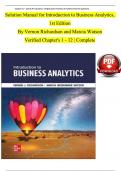 Test Bank with Solution Manual for Introduction to Business Analytics, 1st Edition by Richardson and Watson, All 12 Chapters Covered, Verified Latest Edition