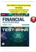 TEST BANK for Financial Accounting, 13th Edition by Thomas and Tietz, All 12 Chapters Covered, Verified Latest Edition