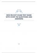 HESI RN EXIT EXAM TEST BANK WITH OVER 700 QUESTIONS AND ANSWERS