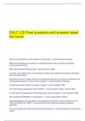 EALC 125 Final questions and answers latest top score.