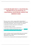 CANCER PHARM TEST 3, CHAPTER 102,  PHARM FINAL EXAM BANK 3/3,  CHAPTER 84, CHAPTER 85, LEHNE 9TH  EDITION CH.86