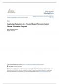 A DISSERTATION ON Qualitative Evaluation of a Hospital-Based Preceptor-Guided Clinical Orientation Program