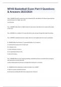 NFHS Basketball Exam Part II Questions & Answers 2023/2024