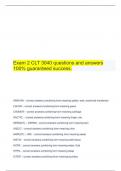 Exam 2 CLT 3040 questions and answers 100% guaranteed success.