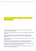 FA CCC Final Exam questions and answers well illustrated.