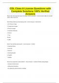 CDL Class A License Questions with Complete Solutions 100% Verified Answers