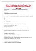 CDL - Combination Vehicle Practice Test Questions with Correct Answers 100% Verified