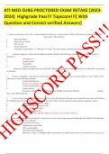 ATI MED SURG PROCTORED EXAM RETAKE (2023-2024)  Highgrade Pass!!! Topscore!!![ With Question and Correct verified Answers]