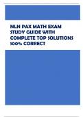 NLN PAX MATH EXAM  STUDY GUIDE WITH  COMPLETE TOP SOLUTIONS  100% CORREC