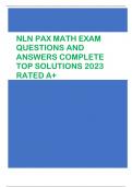 NLN PAX MATH EXAM  QUESTIONS AND  ANSWERS COMPLETE  TOP SOLUTIONS 2023  RATED A