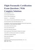 Flight Paramedic Certification Exam Questions | With Complete Solutions