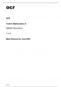 ocr A Level Further Mathematics A (Y541/01) MARK SCHEME AND QUESTION PAPER  June2023.