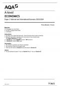 AQA A-Level Economics 2023/2024 Paper 2 COMPLETE SOLUTION