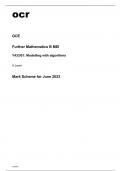 ocr A Level Further Mathematics B MEI (Y433/01) MARK SCHEME AND QUESTION PAPER June2023.