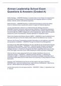 Airman Leadership School Exam Questions & Answers (Graded A)    Define Strategy. - ANSWER-Strategy- A prudent idea or set of ideas for employing the instruments of national power in a synchronized and integrated fashion to achieve theater, national, and/o