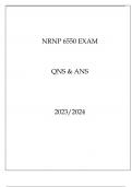 NRNP 6550 EXAM QNS & ANS 20232024 WALDEN UNI.