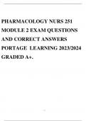 PHARMACOLOGY NURS 251 MODULE 1 EXAM QUESTIONS AND CORRECT ANSWERS PORTAGE LEARNING 2023/2024 GRADED A+.