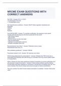 NRCME EXAM QUESTIONS WITH CORRECT ANSWERS